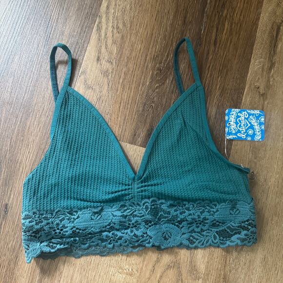 Free People Stevie Lace Trim Bralette in Jewel - Picture 2 of 5